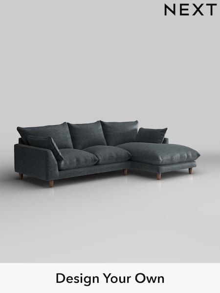 Plush Chenille/Slate Blue Noa Deep Relaxed Sit (W44759) | £1,875