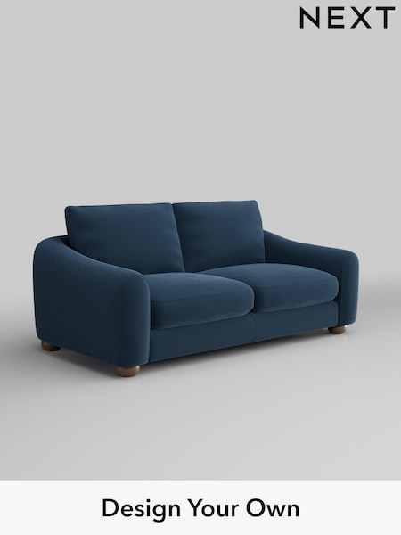 Plush Velvet Easy Clean/Airforce Blue Arches (W44762) | £1,225