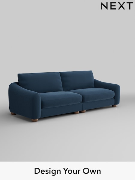 Plush Velvet Easy Clean/Airforce Blue Arches (W44762) | £1,425