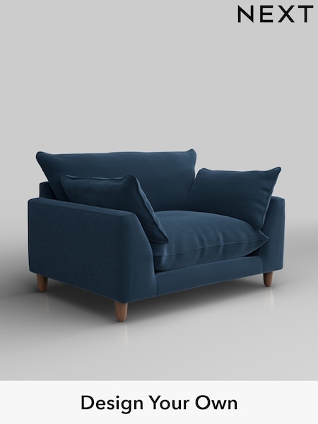 Plush Velvet Easy Clean/Airforce Blue Noa Deep Relaxed Sit (W44779) | £975