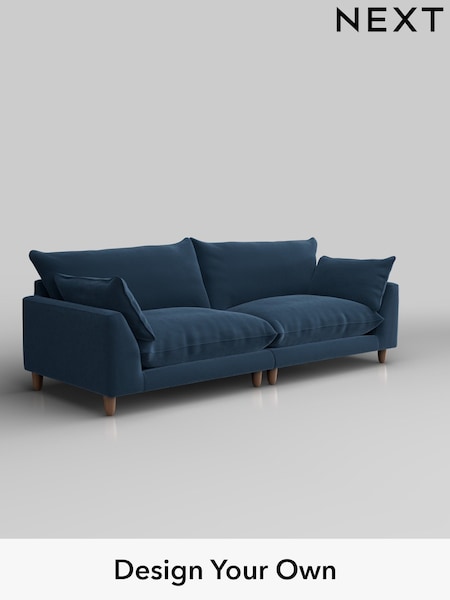Plush Velvet Easy Clean/Airforce Blue Noa Deep Relaxed Sit (W44779) | £1,375