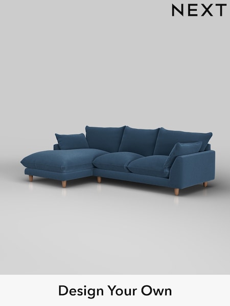 Plush Velvet Easy Clean/Airforce Blue Noa Deep Relaxed Sit (W44779) | £1,875