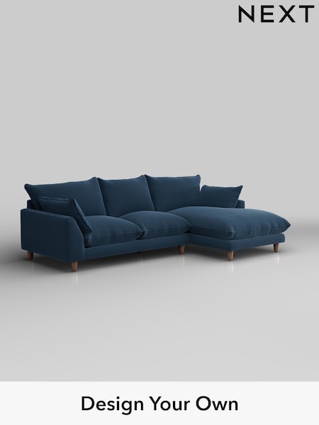 Plush Velvet Easy Clean/Airforce Blue Noa Deep Relaxed Sit (W44779) | £1,875