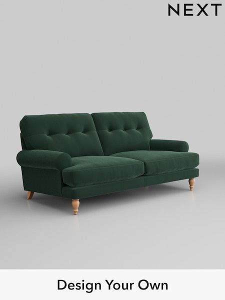 Plush Velvet Easy Clean/Bottle Green Erin Buttoned Back Deep Sit (W44784) | £1,275