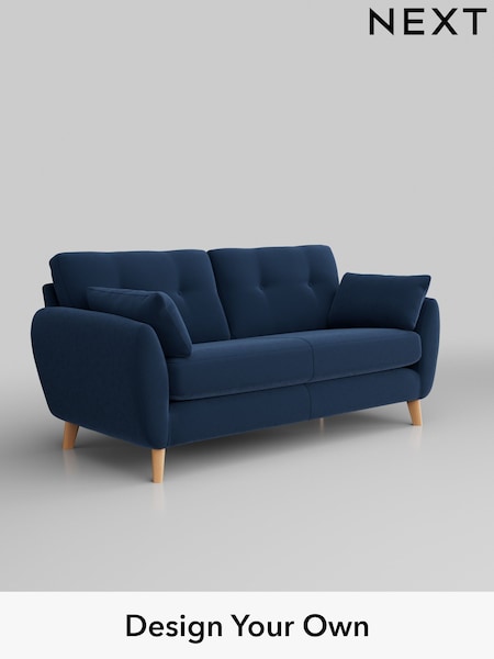 Plush Velvet Easy Clean/Airforce Blue Wilson Buttoned Back (W44785) | £1,050