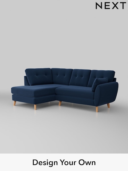 Plush Velvet Easy Clean/Airforce Blue Wilson Buttoned Back (W44785) | £1,675