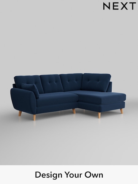 Plush Velvet Easy Clean/Airforce Blue Wilson Buttoned Back (W44785) | £1,675