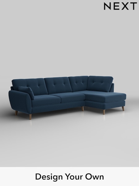 Plush Velvet Easy Clean/Airforce Blue Wilson Buttoned Back (W44785) | £1,775