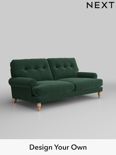 Plush Velvet Easy Clean/Bottle Green Erin Buttoned Back Deep Relaxed Sit (W44787) | £1,325