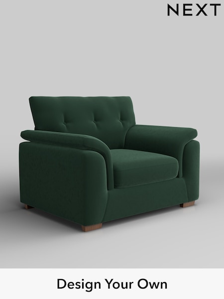 Plush Velvet Easy Clean/Bottle Green Hayden Buttoned Back (W44788) | £850