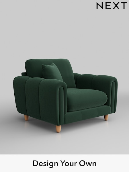 Plush Velvet Easy Clean/Bottle Green Odella (W44790) | £975