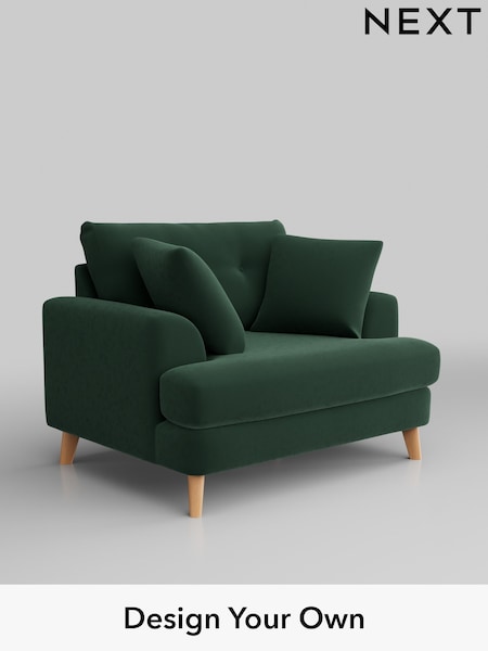 Plush Velvet Easy Clean/Bottle Green Parker Buttoned Back (W44798) | £1,025