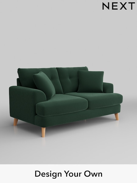 Plush Velvet Easy Clean/Bottle Green Parker Buttoned Back (W44798) | £1,325