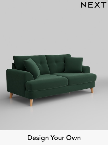 Plush Velvet Easy Clean/Bottle Green Parker Buttoned Back (W44798) | £1,425