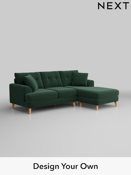 Plush Velvet Easy Clean/Bottle Green Parker Buttoned Back (W44798) | £1,850