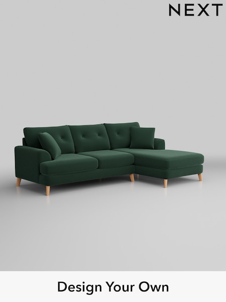 Plush Velvet Easy Clean/Bottle Green Parker Buttoned Back (W44798) | £2,199