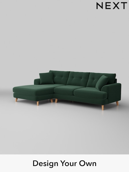 Plush Velvet Easy Clean/Bottle Green Parker Buttoned Back (W44798) | £2,350