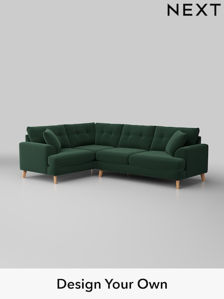 Plush Velvet Easy Clean/Bottle Green Parker Buttoned Back (W44798) | £2,375