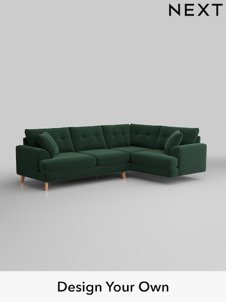 Plush Velvet Easy Clean/Bottle Green Parker Buttoned Back (W44798) | £2,375