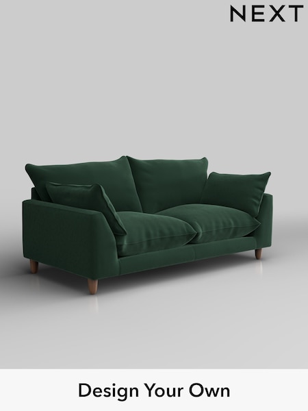 Plush Velvet Easy Clean/Bottle Green Noa Deep Relaxed Sit (W44800) | £1,175