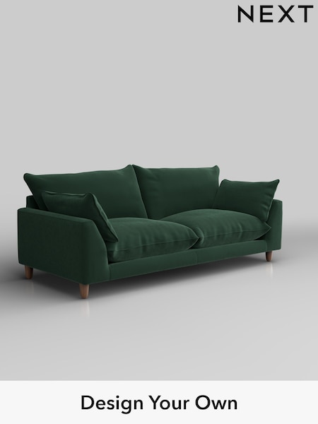 Plush Velvet Easy Clean/Bottle Green Noa Deep Relaxed Sit (W44800) | £1,275