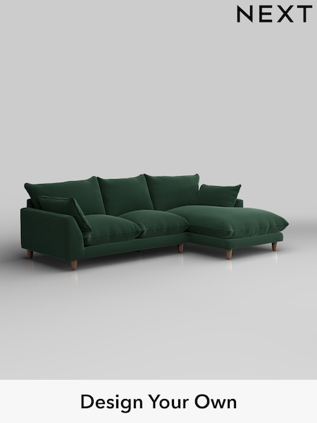 Plush Velvet Easy Clean/Bottle Green Noa Deep Relaxed Sit (W44800) | £1,875