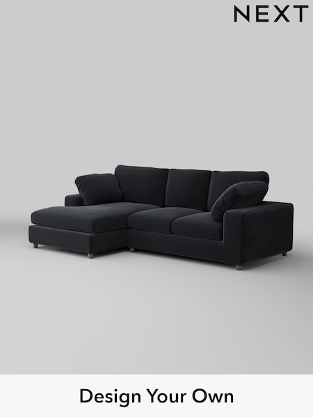 Plush Velvet Easy Clean/Charcoal Grey N Premium The Snuggle Grand (W44802) | £2,675