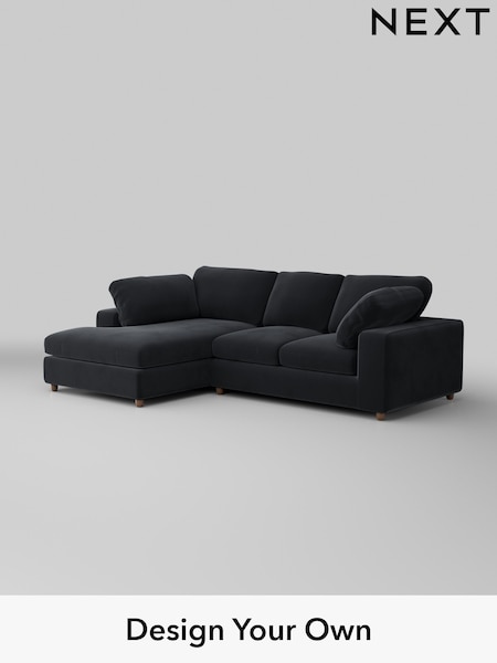 Plush Velvet Easy Clean/Charcoal Grey N Premium The Snuggle Grand (W44802) | £2,650