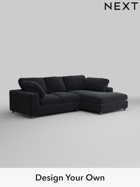 Plush Velvet Easy Clean/Charcoal Grey N Premium The Snuggle Grand (W44802) | £2,650