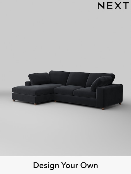 Plush Velvet Easy Clean/Charcoal Grey N Premium The Snuggle Grand (W44802) | £2,750