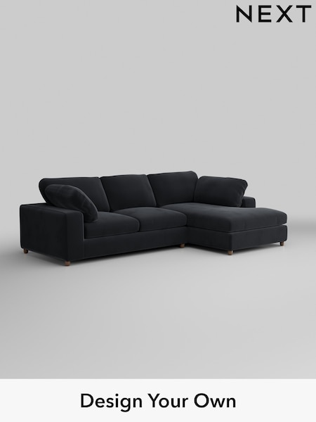 Plush Velvet Easy Clean/Charcoal Grey N Premium The Snuggle Grand (W44802) | £2,750
