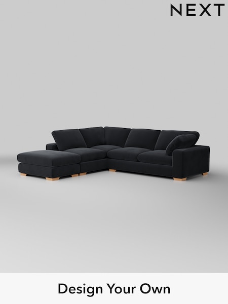 Plush Velvet Easy Clean/Charcoal Grey N Premium The Snuggle Grand (W44802) | £3,499