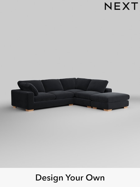 Plush Velvet Easy Clean/Charcoal Grey N Premium The Snuggle Grand (W44802) | £3,499