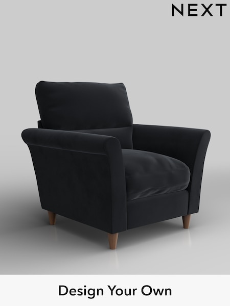 Plush Velvet Easy Clean/Charcoal Grey Hartley Highback Relaxed Sit (W44803) | £875