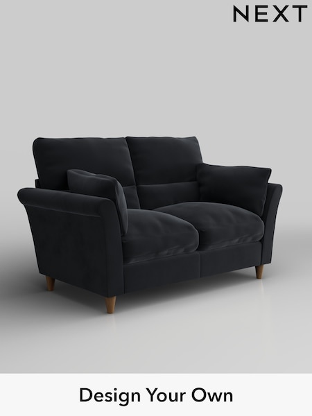 Plush Velvet Easy Clean/Charcoal Grey Hartley Highback Relaxed Sit (W44803) | £1,125