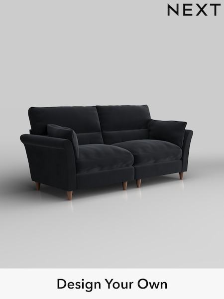 Plush Velvet Easy Clean/Charcoal Grey Hartley Highback Relaxed Sit (W44803) | £1,425