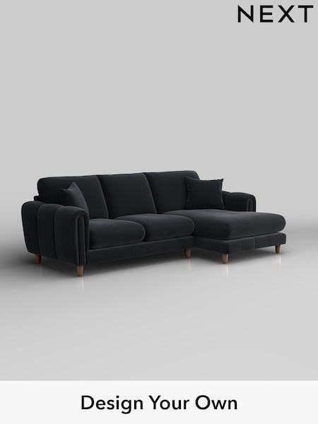 Plush Velvet Easy Clean/Charcoal Grey Odella (W44804) | £1,950