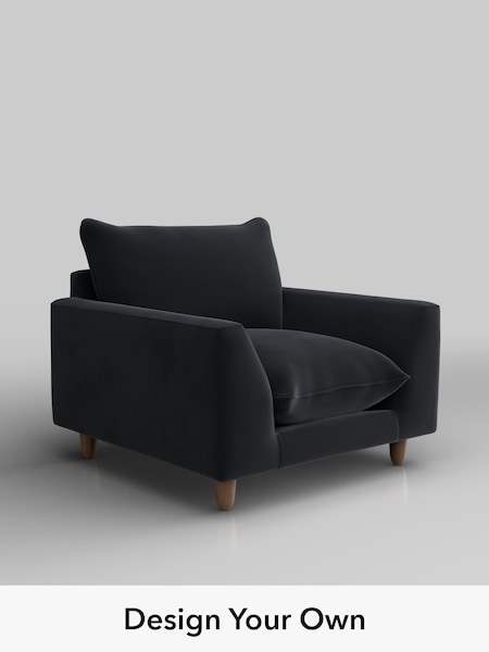 Plush Velvet Easy Clean/Charcoal Grey Noa Deep Relaxed Sit (W44805) | £875