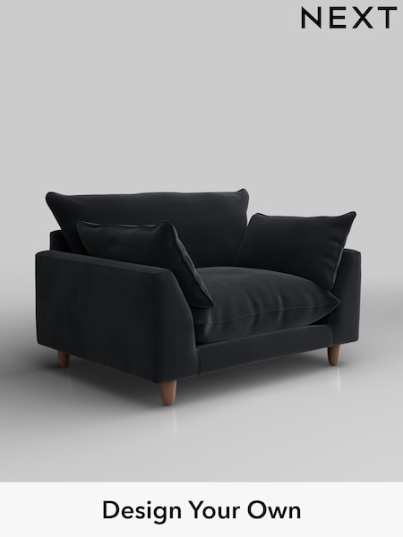 Plush Velvet Easy Clean/Charcoal Grey Noa Deep Relaxed Sit (W44805) | £975