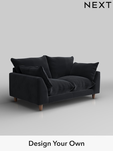 Plush Velvet Easy Clean/Charcoal Grey Noa Deep Relaxed Sit (W44805) | £1,075