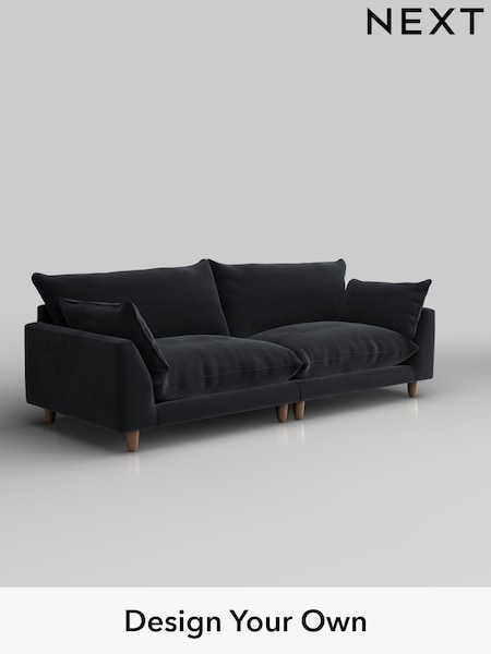 Plush Velvet Easy Clean/Charcoal Grey Noa Deep Relaxed Sit (W44805) | £1,375