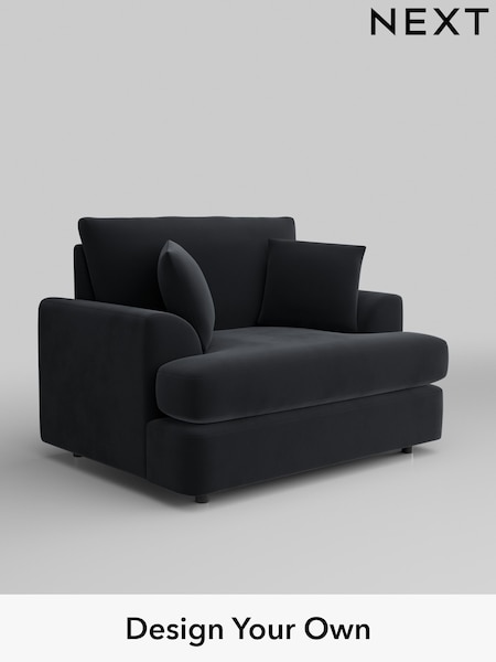 Plush Velvet Easy Clean/Charcoal Grey Parker Platform (W44808) | £975