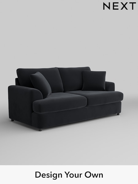 Plush Velvet Easy Clean/Charcoal Grey Parker Platform (W44808) | £1,275