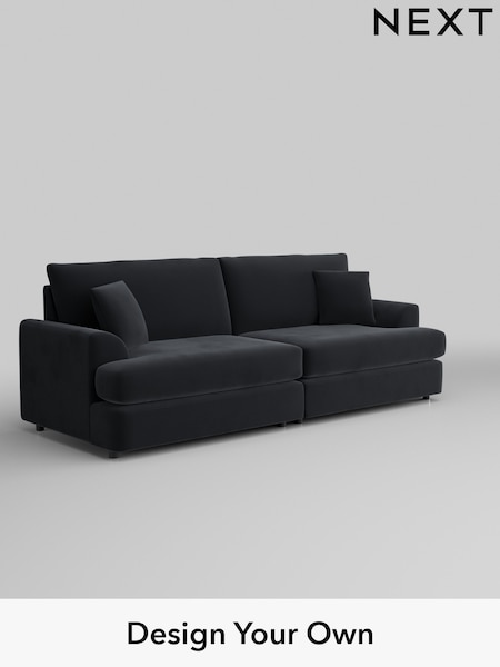 Plush Velvet Easy Clean/Charcoal Grey Parker Platform (W44808) | £1,475