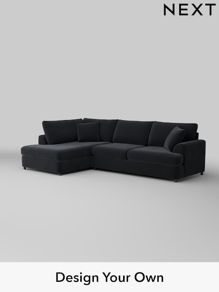 Plush Velvet Easy Clean/Charcoal Grey Parker Platform (W44808) | £2,350