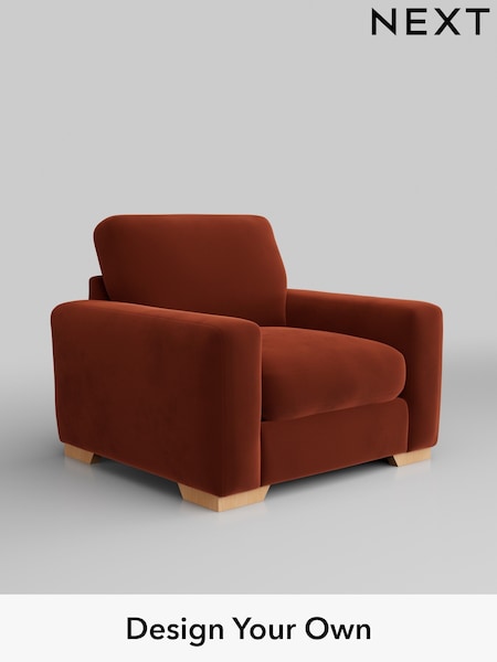 Plush Velvet Easy Clean/Ginger Orange Houghton Deep Relaxed Sit (W44809) | £925