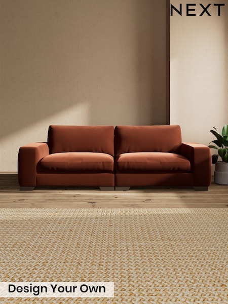 Plush Velvet Easy Clean/Ginger Orange Houghton Deep Relaxed Sit (W44809) | £1,525