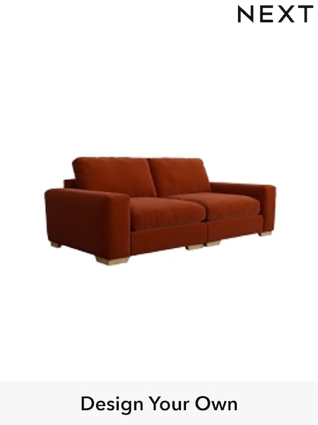 Plush Velvet Easy Clean/Ginger Orange Houghton Deep Relaxed Sit (W44809) | £1,525