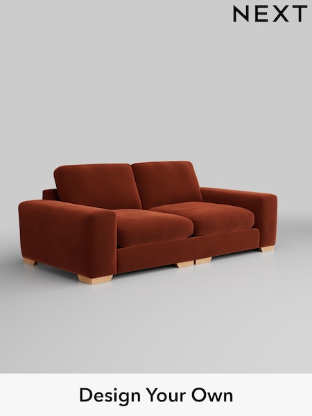 Plush Velvet Easy Clean/Ginger Orange Houghton Deep Relaxed Sit (W44809) | £1,525