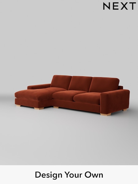Plush Velvet Easy Clean/Ginger Orange Houghton Deep Relaxed Sit (W44809) | £2,325